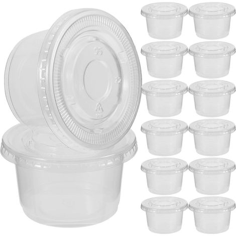Lot de 50 gobelets alimentaires à emporter avec couvercle, adaptés pour servir du porridge et autres aliments. (1/5)