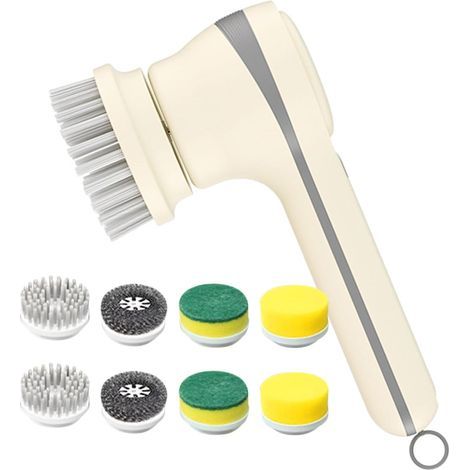 Autolaveuse sans Fil, Brosse à récurer électrique, Épurateur électrique sans Fil à Brosse rotative réglable pour Bains, Voitures, carrelage (1/5)
