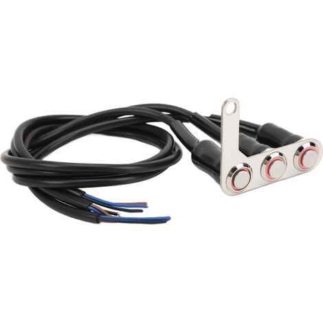 Interrupteur de guidon moto LED en acier inoxydable étanche pour klaxon, phare et spot droit (1/5)
