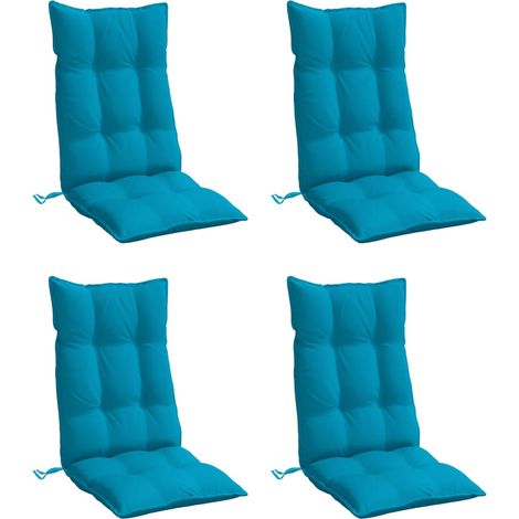 vidaXL Coussins de chaise à dossier haut lot de 4 bleu clair