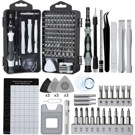 1 set (18 x 10 x 5 cm) of 138-in-1 mini precision screwdrivers, magnetic memory kit, DIY electronic repair kit (1/5)