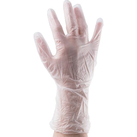 Gants jetables Jetables en Vinyle RS PRO, taille 9 - L x 100 ( Prix pour Boîte de 100 )