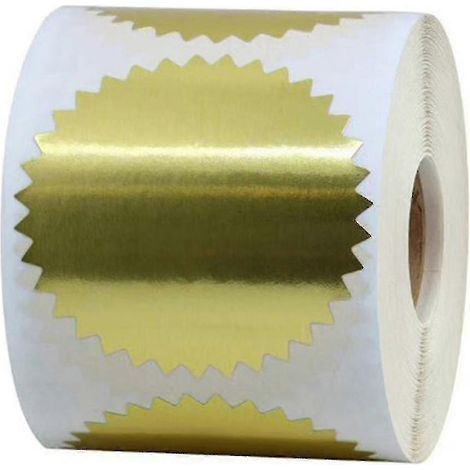 Rouleau d'étiquettes autocollantes rondes dorées pour l'expédition, fermeture d'enveloppe - 2 pouces (dorées) (500 pièces) (1/5)