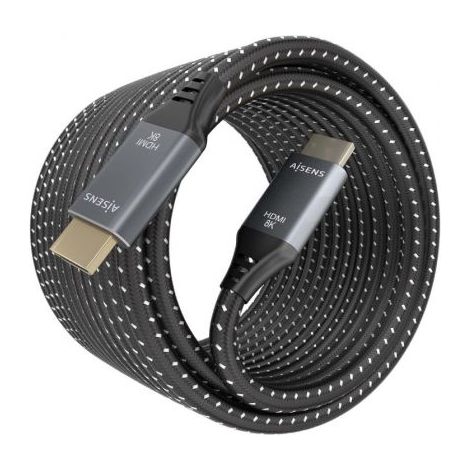 Cable HDMI 2.1 8K Aisens A150-0877/ HDMI Macho - HDMI Macho/ 7m/ Gris y Negro (1/2)