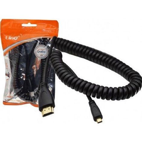 Trade Shop - SPIRALE ANPASSUNG VON KABELLE VIELE MIKRO-HDMI ZU HDMI-LÄNGE 2 METERN HD-C4522 -