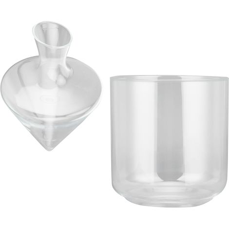 Carafe en verre de 1000 ml avec seau à glace, aérateur pour vin, cocktails et champagne, idéale pour le bar à domicile. (1/5)