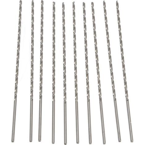 10 Forets HSS Extra-Longs pour Perçage Rapide et Précision Maximale, Haute Durabilité, Performance Fiable, Mèches Noires à Torsion (1/5)