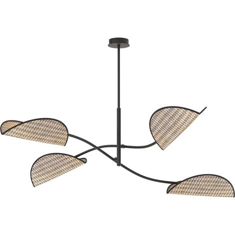 Plafoniera Moderna Ares Acciaio Nero 4 Luci E14 Ip20 (1/5)