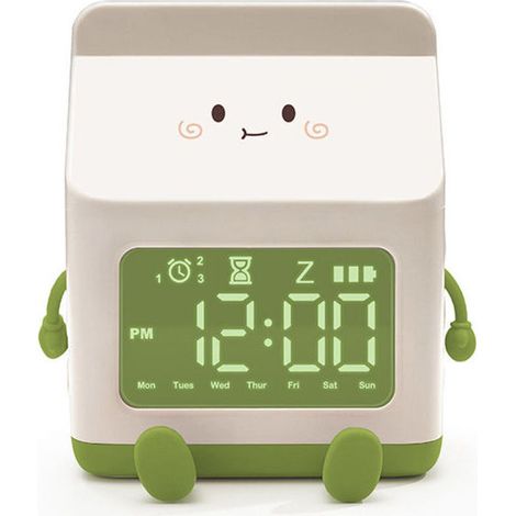Réveil pour Filles "Bouteille de Lait" - Réveil d'Entraînement au Sommeil pour Tout-petits - avec Snooze - pour École, Maison, Bureau
