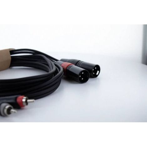 Cordial EU 1,5 MC XLR Câble de liaison [2x XLR mâle 3 pôles - 2x Cinch-RCA mâle] 1.50 m noir