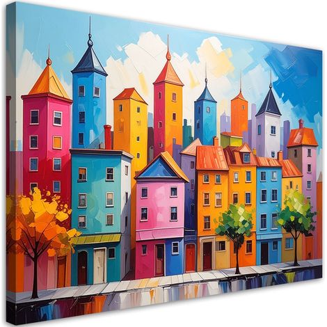 Tableaux, Maisons de ville colorées,30x20 (1/4)