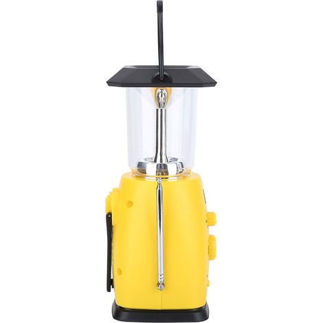 Lampe torche de camping d'urgence à LED solaire à manivelle, chargeur de téléphone (1/5)