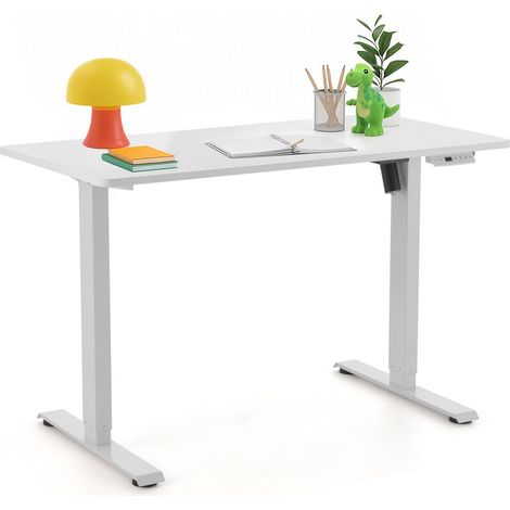 Kinderschreibtisch Worktime Kid 120 x 60 LED elektrisch höhenverstellbar weiß hjh OFFICE (1/5)