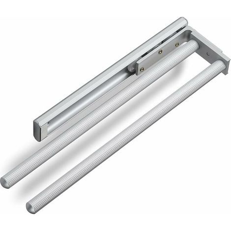 TED 2-armiger EV1 Handtuchhalter aus eloxiertem Aluminium (325–487 mm, teleskopierbar, schwenkbar) Teleskopierbarer Wandhandtuchhalter für Bad oder Küche (1/5)