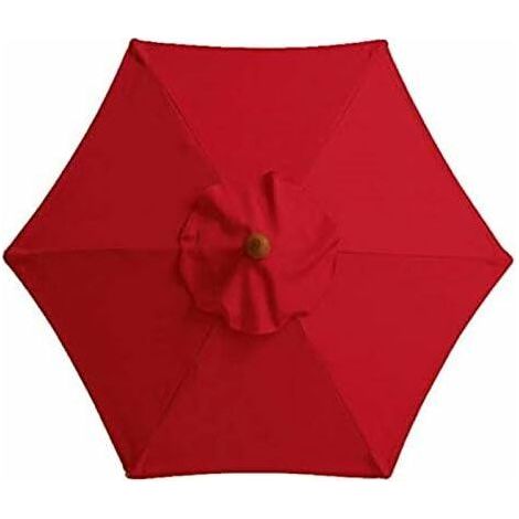 Parasol de jardin avec 6 baleines robustes, parasol de plage, abri de jardin, pour balcon, terrasse, terrasse, piscine (diamètre 3 m) - Rouge - RWAccessoire pour parasol (1/5)