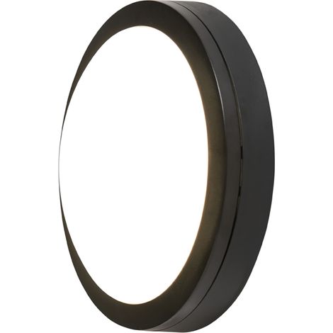 Litecraft Bulkhead 12 Watt Round Outdoor LED IP54 Ceiling or Wall Light - Black (1/5)