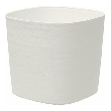 Vaso con riserva d'acqua - GARDEN ID Respect - Bianco 40 x 40 cm - 100% rifiuti domestici - 100% riciclabile - Superficie strutturata.