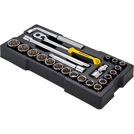 STANLEY® Hand Tools 1/2in Drive 12 Point Metric Socket Module 23 Piece (1/2)
