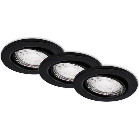 LED Einbauleuchten schwenkbar 3er Set GU10 5 W matt-schwarz Metall Briloner