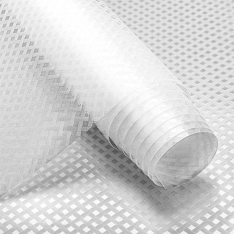 Tapis de tiroir 45 x 610 cm - En EVA - Antidérapant - Pour tiroirs, bricolage, découpable, imperméable, pour étagères, armoires, réfrigérateur, maison (transparent) (1/5)