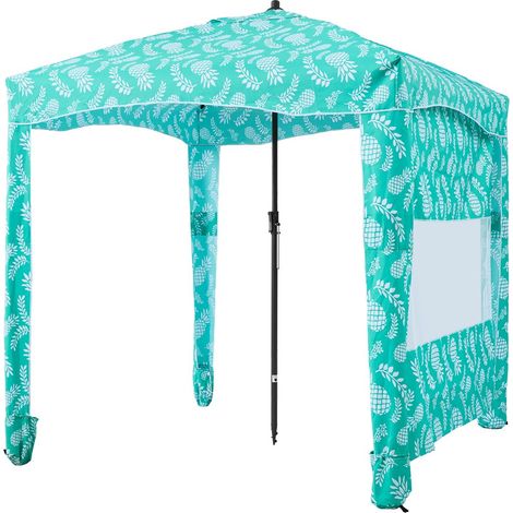 Cabane de plage 1,83x1,83m avec parois latérales UPF 50+ facile à installer, abri solaire portable idéal pour famille et amis. (1/5)