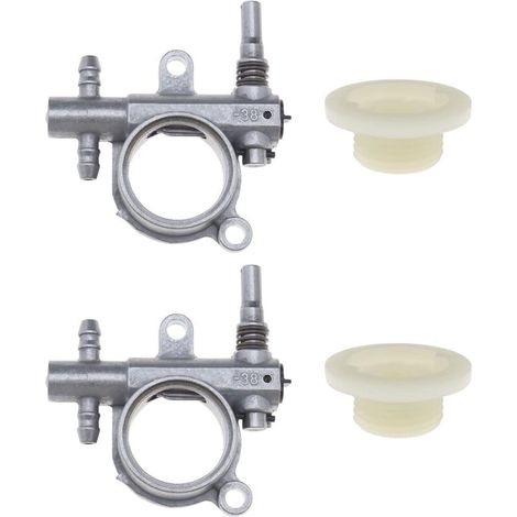 Lot de 2 pompes à huile pour tronçonneuse avec engrenage à vis sans fin compatible avec tronçonneuse 25 CC/38 CC 2500/3800 pièces de rechange pour outils électriques d'extérieur (1/5)