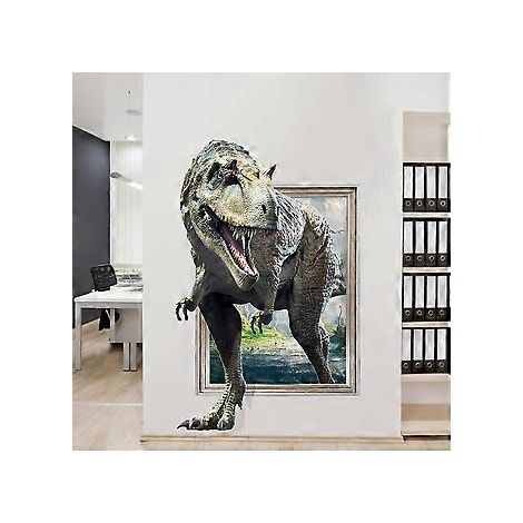 70 x 50 cm Wandtattoos fürs Schlafzimmer – 3D-Effekt  Dinosaurier-Wandtattoo – Küchen-Wandtattoos – Trompe-l’œil-Wanddekoration