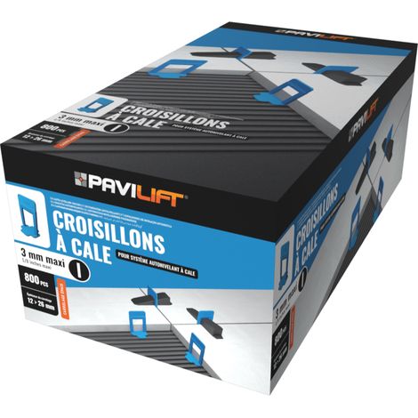 700 Croisillons autonivelants "MAXI" à cale en "I" 3mm (carrelage de 12 à 26mm) PAVILIFT (1/2)