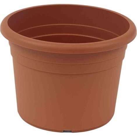 Topf CILINDRO Ø 50 x 35,5 cm, terracotta Rundes Kunststoffgefäß mit Bodenlöchern