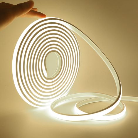 Ruban LED Néon, COB LED Bande Lumineuse, 220 V Flexible Néon LED Bande, Flexible 288 LED/M IP65 Néons Bande pour Intérieur Extérieur Décoration DIY Blanc Naturel 10 m (1/5)