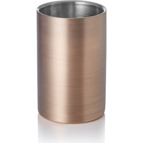 Refroidisseur à bouteille Ø 12 cm H 19 cm bronze double paroi inox revêtement PVD - Was Germany