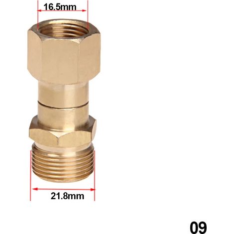 Pistolet anti-torsion pour raccord de tuyau M22 M14 G1/4 G3/8, adaptateur de raccord pivotant, embout de pulvérisation pour tuyau à rotation à 360°00876