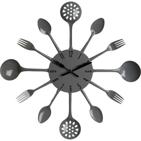 Premier Housewares Grey Cutlery Wall Clock (1/2)