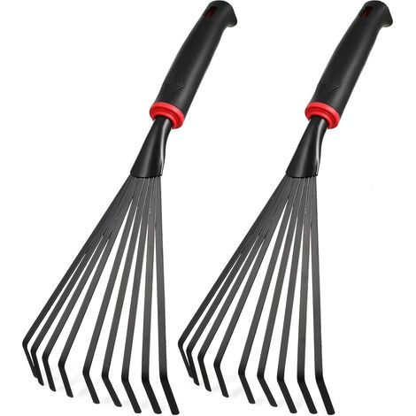 Handrechen aus Eisen Kompakte Gartenhandwerkzeuge 2 Stück