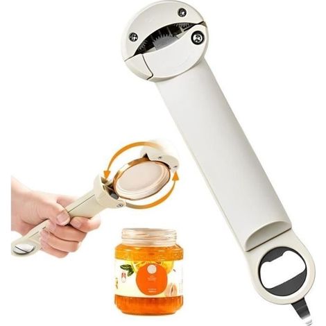 (White)Multifunctional Retractable Bottle Opener,ouvre-bouteille Adjustable,ouvre-bouteille Manual Adjustable,ouvre-bouteille In Acie[u2542] (1/4)