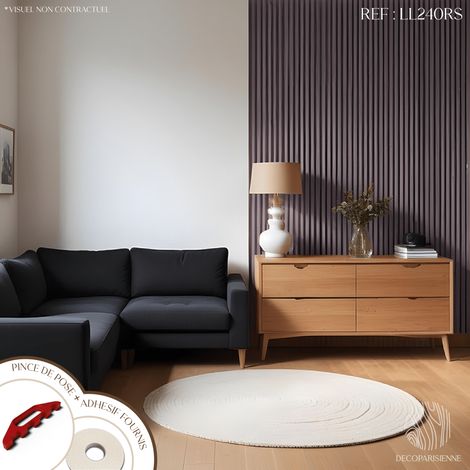 Kit tasseaux adhésif chêne fonce - Gabarit de pose offert - Surface de 2,4 M2 - Panneau tasseau sur-mesure