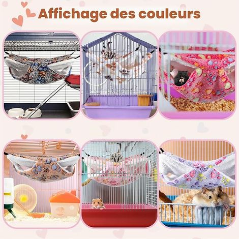 Small Animal Hammocks Hanging Guinea Pig Hanging Beds Ferret Bed Sleeping Hiding Rat Cage Accessories Fleece Hamster Cage Accessories (1/4)