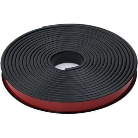 Bande de chant adhésive en mélamine blanche 2M en forme de U (25 mm), sans repassage, pour comptoir, en chêne, placage bois TPE souple, noir (1/4)