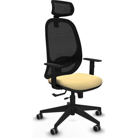 Silla de oficina piqueras y crespo Cilanco crema cuero sintético (1/2)