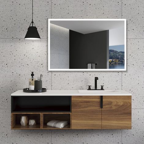 LEDIMEX-  Espejo Baño 90X80cm con Led y Antivaho Negro