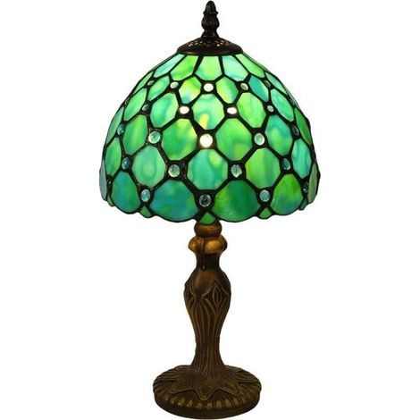 Tiffany Lamp, Vintage Stained Glass Decorative Lamp, Desk Lamp, Bedside Lamp, Reading Lamp, Table Lamp, For Bedroom Living Room, with an E27 Bulb (1/4)