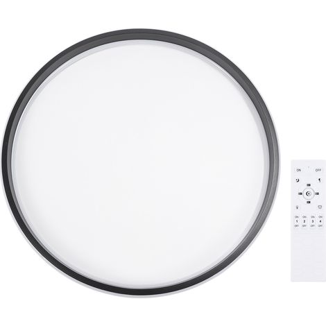 Einbau-LED-Deckenleuchte, dimmbar, modern, rund, mit Fernbedienung, für Küche, Schlafzimmer, Flur, Wohnzimmer, schwarz (1/5)