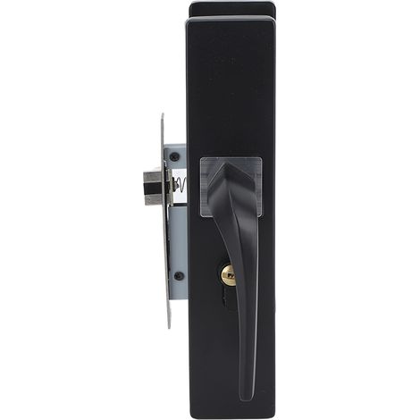 Serrure de porte intérieure silencieuse en alliage d'aluminium avec poignée en bois massif noir, pour chambre, salle de bain et maison (1/5)