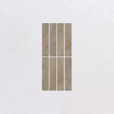 Carrelage Effet Zellige Gris Beige POTTERS Fossil 5x25cm (1/4)