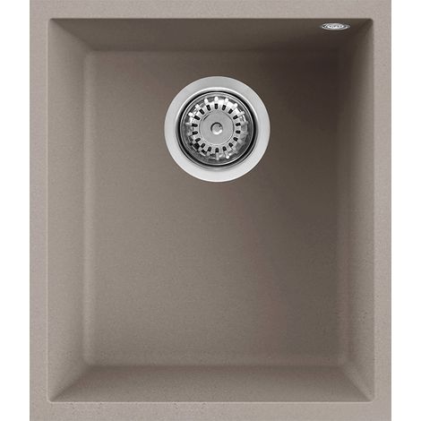 Lavello Elleci Incasso 1 vasca 38x44 Quadra 100 Sottotop Granitek Grigio Tortora LGQ10043BSO (1/3)