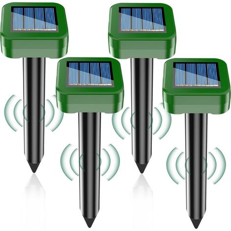 Solar Taupe Detaupeur, Repulsif Taupe Ultrasons 4 pièces, IP65 Répulsif Taupes pour l'extérieur Anti Taupe pour Repousser Les Taupes et Les Campagnols dans Les Jardins (1/5)