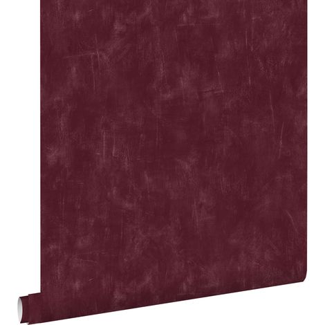 papier peint uni à effet pictural rouge bordeaux  - ESTAhome (1/5)