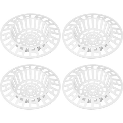 Lot de 4 crépines d'évier en plastique pour cuisine et salle de bain - Blanc (1/5)