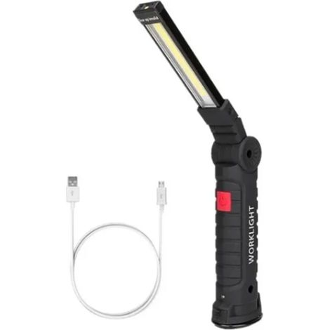 Lampe torche LED rechargeable magnétique USB pliable avec crochet (1/5)
