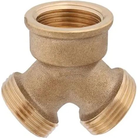 JS Raccordo a Y in ottone, DN20, 3/4'', 2x filetto esterno, 1x filetto interno, ottone grezzo, 0018452000001